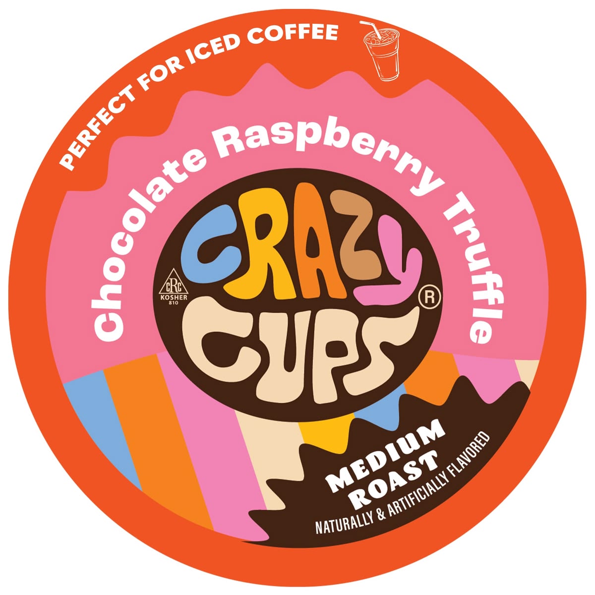 Crazy Cups Chocolate Raspberry Truffle K-Cup lid printed by Michigan Shippers Supply