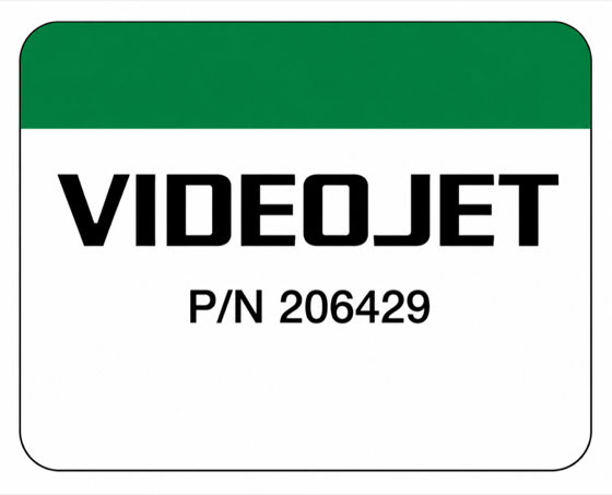 Videojet part number label printed by Michigan Shippers Supply